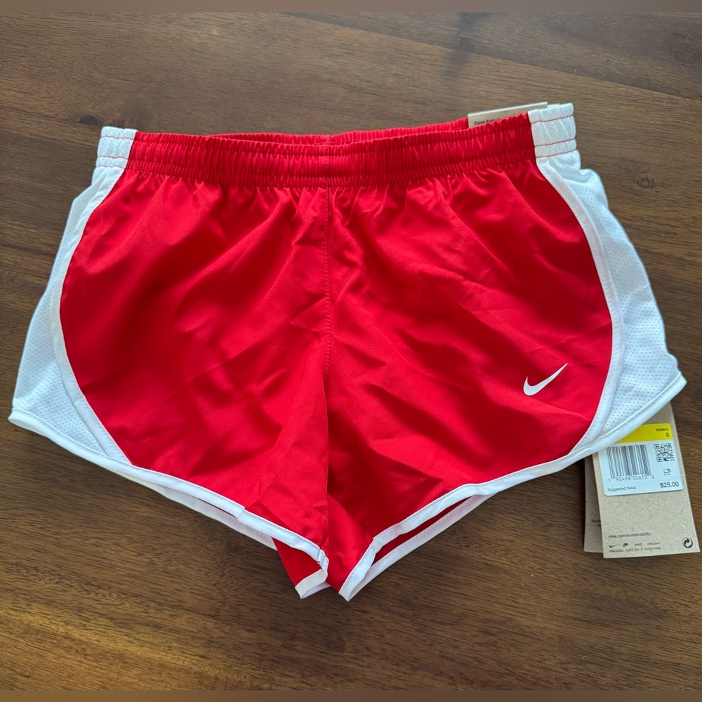 Nike Dri-Fit Kids Red White Running Shorts Size Small NWT